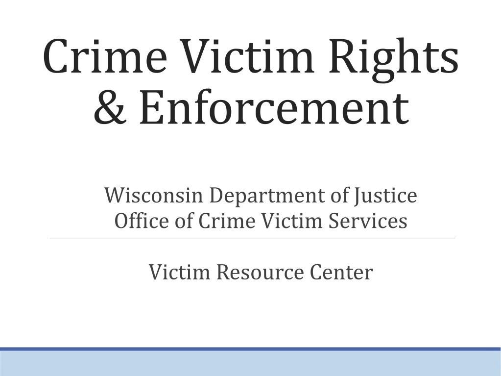 crime victim rights enforcement