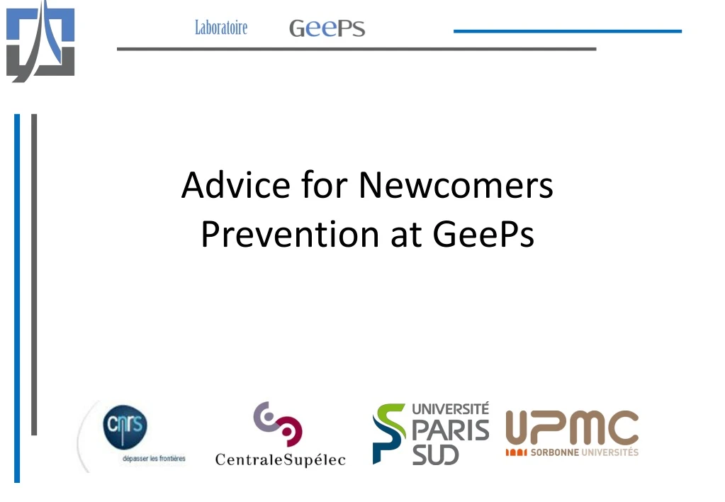 advice for newcomers prevention at geeps