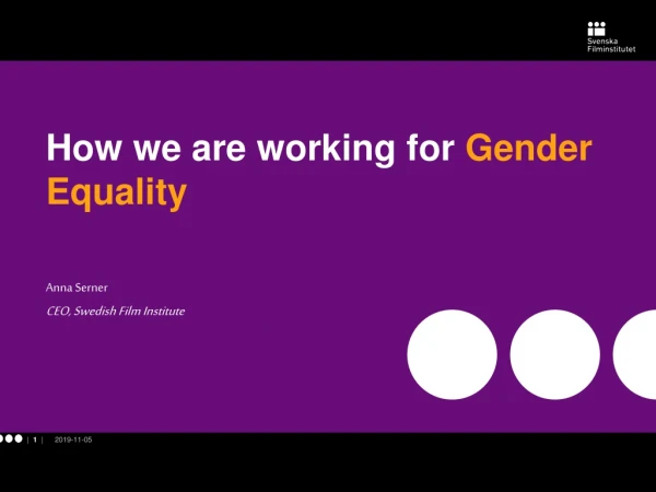 How we are working for Gender Equality