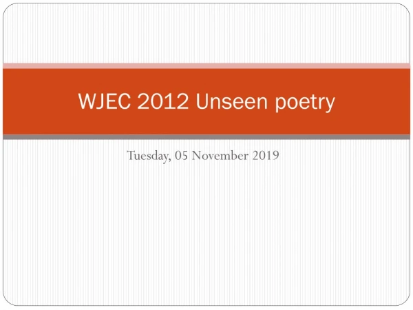 WJEC 2012 Unseen poetry