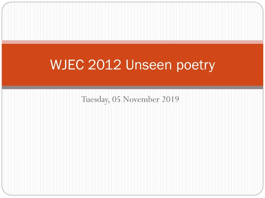 wjec 2012 unseen poetry
