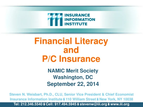 Financial L iteracy and P/C Insurance