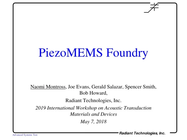 PiezoMEMS Foundry