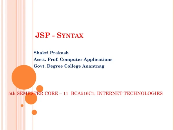 JSP - Syntax