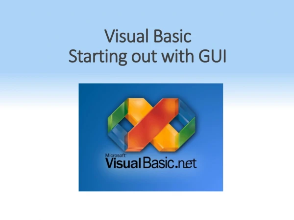 Visual Basic Starting out with GUI
