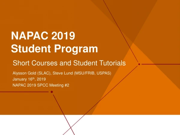 NAPAC 2019 Student Program