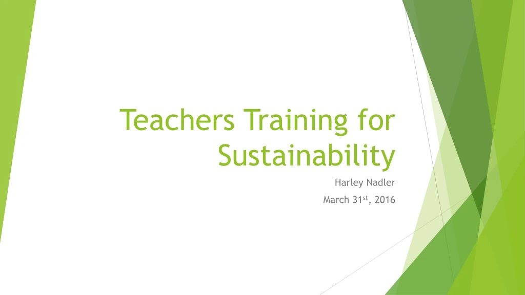 teachers training for sustainability