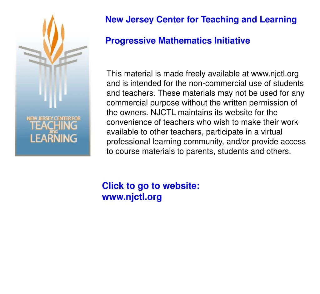 new jersey center for teaching and learning