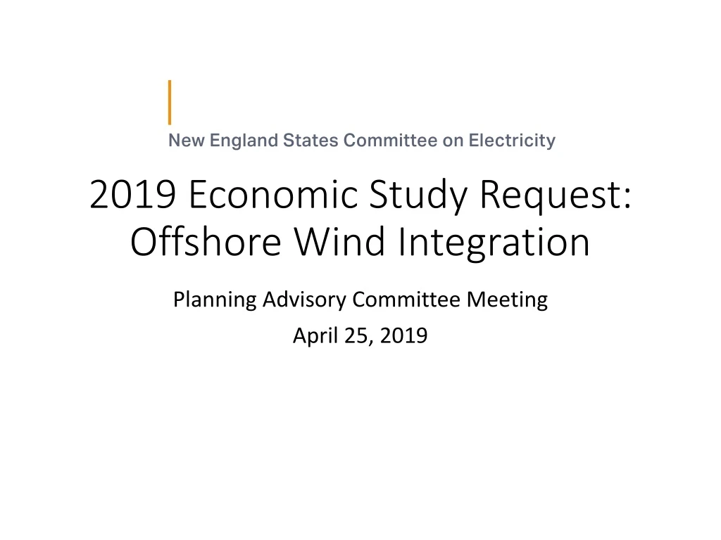 2019 economic study request offshore wind integration