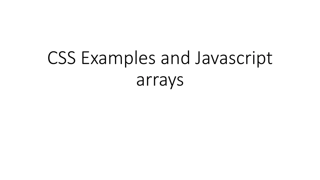 css examples and javascript arrays