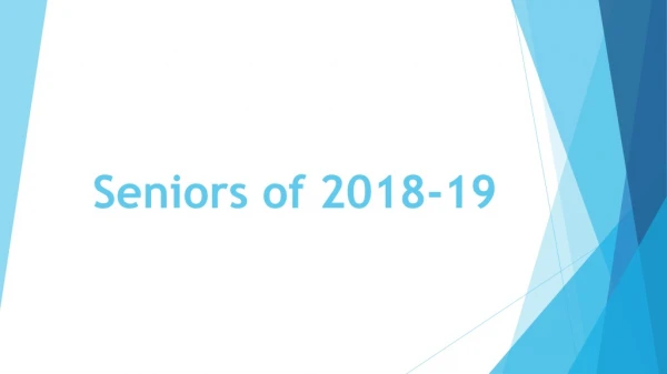 Seniors of 2018-19