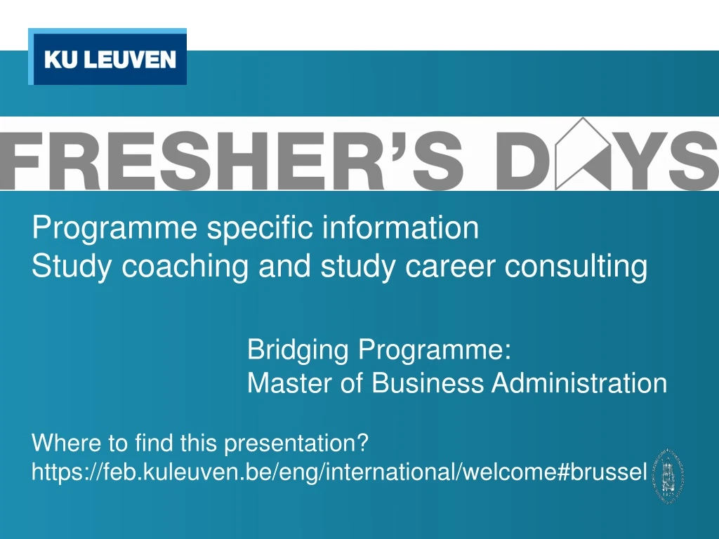 programme specific information study coaching and study career consulting