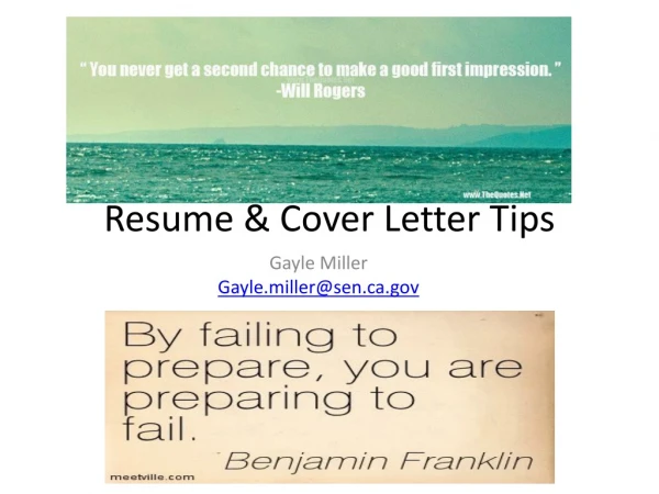 Resume &amp; Cover Letter Tips