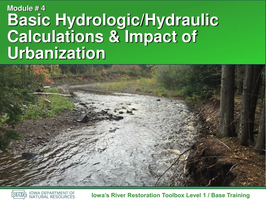module 4 basic hydrologic hydraulic calculations impact of urbanization