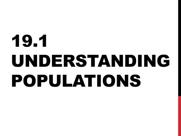 19.1 Understanding Populations