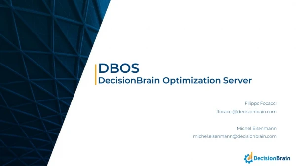 DBOS DecisionBrain Optimization Server