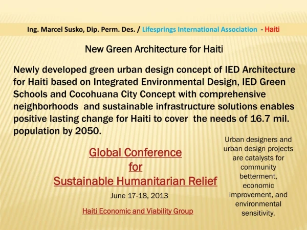 New Green Architecture for Haiti