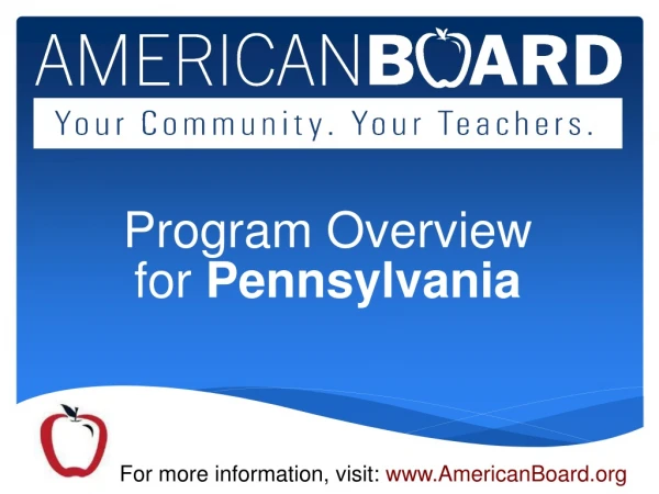 Program Overview for Pennsylvania