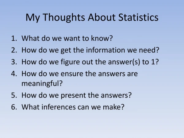 My Thoughts About Statistics