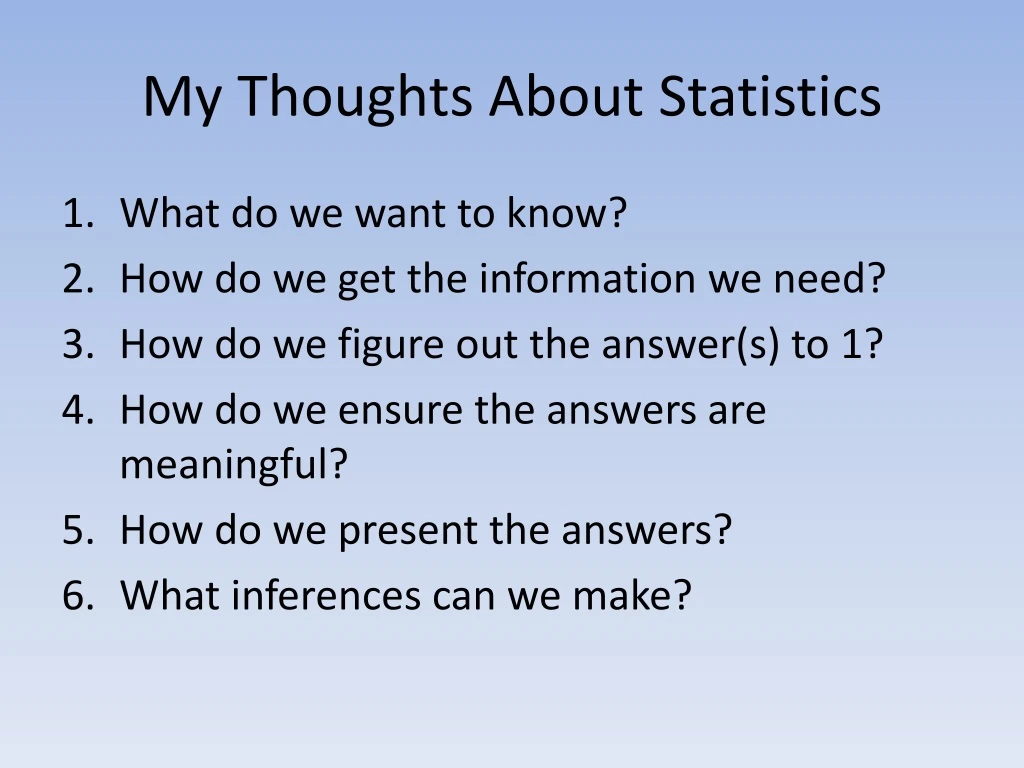my thoughts about statistics