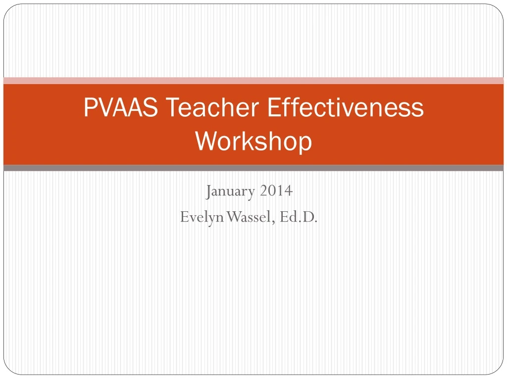 pvaas teacher effectiveness workshop