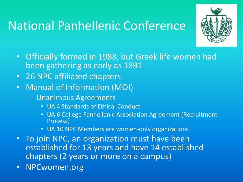 national panhellenic conference