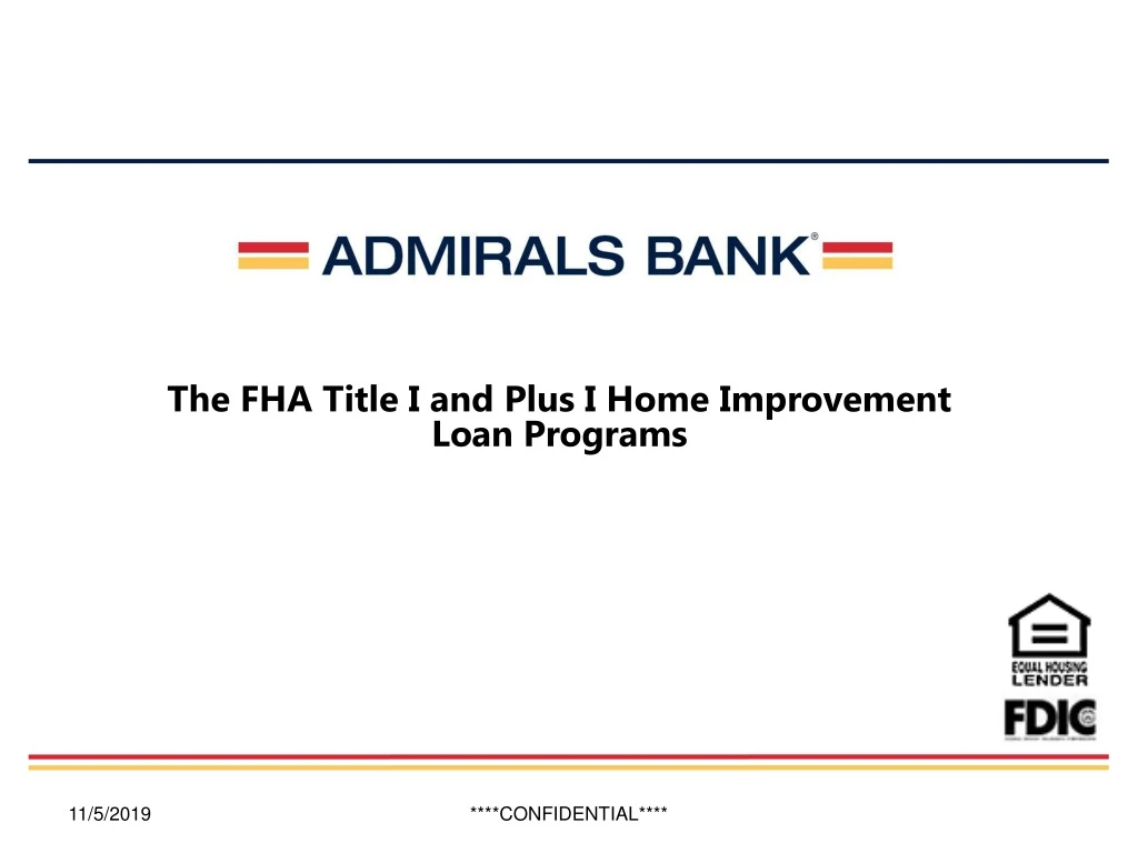 the fha title i and plus i home improvement loan