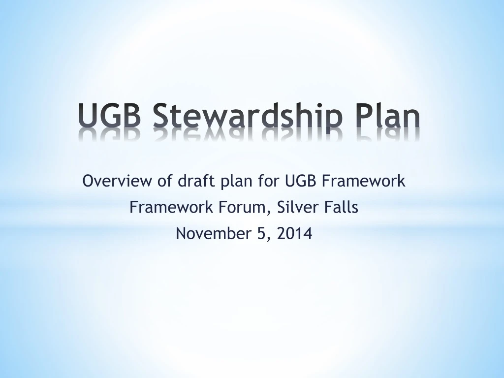 ugb stewardship plan