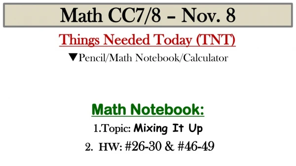 Math CC7/8 – Nov. 8