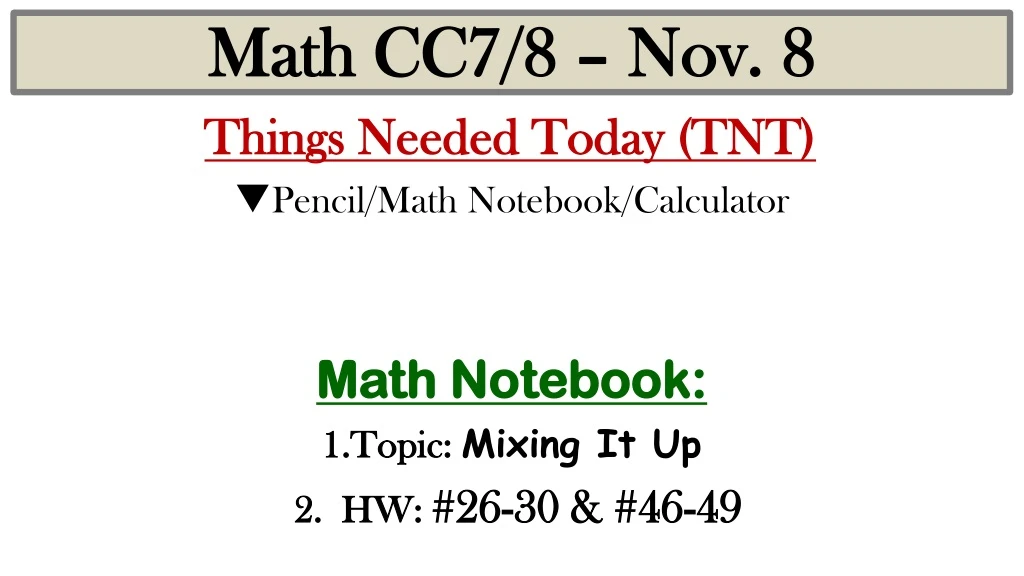 math cc7 8 nov 8