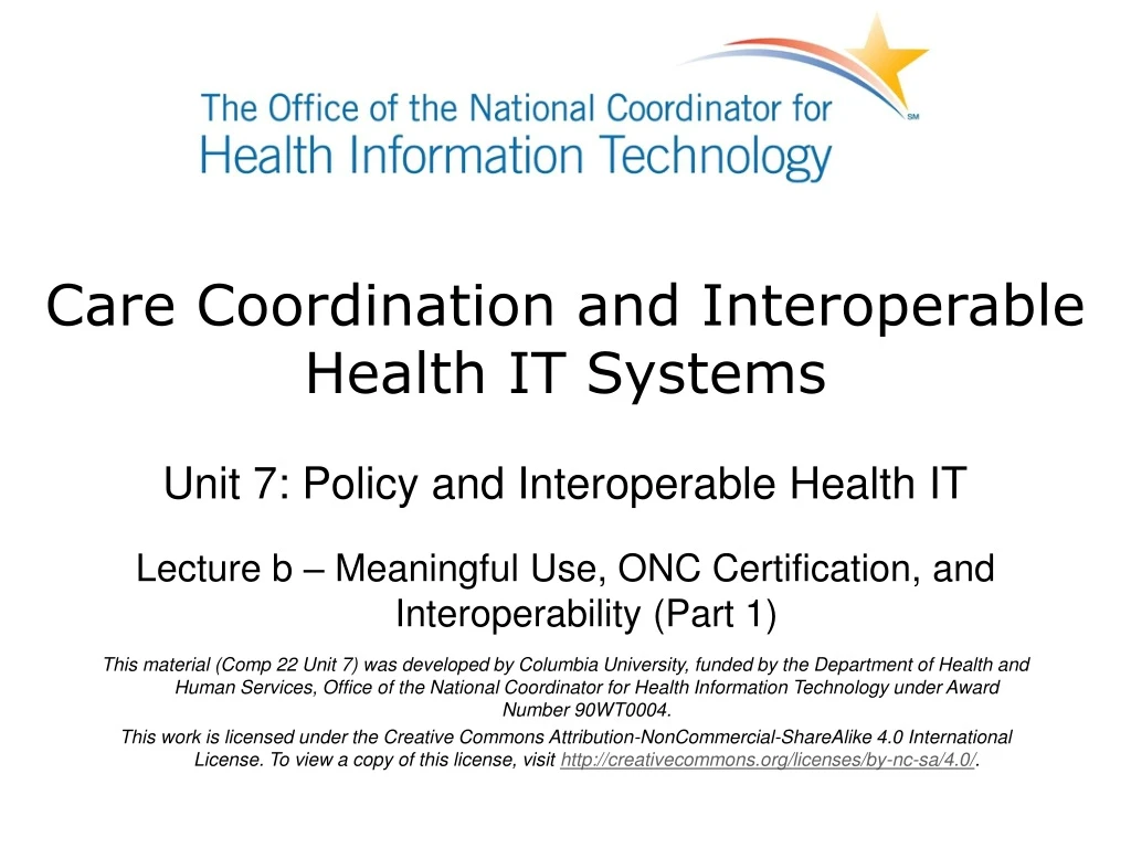 care coordination and interoperable health it systems