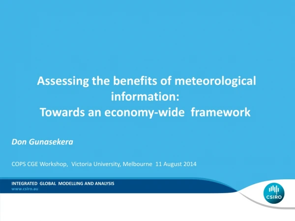 Assessing the benefits of meteorological information: Towards an economy-wide framework