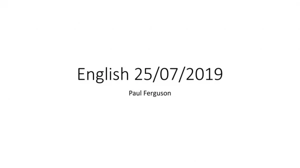 English 25/07/2019