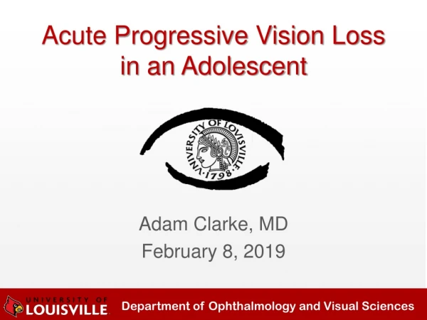 Acute Progressive Vision Loss in an Adolescent