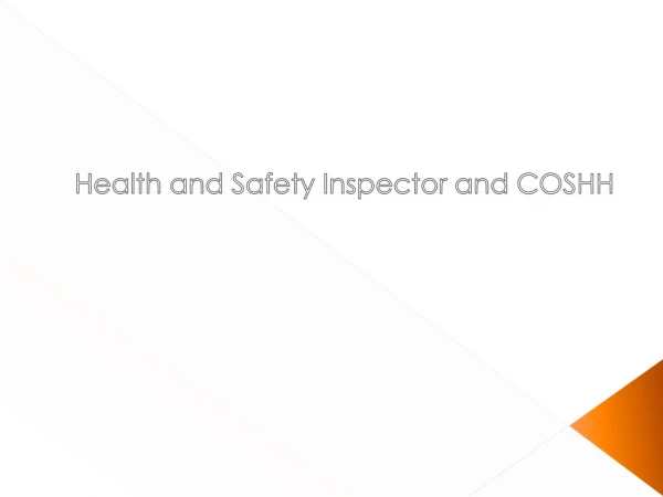 Health and Safety Inspector and COSHH