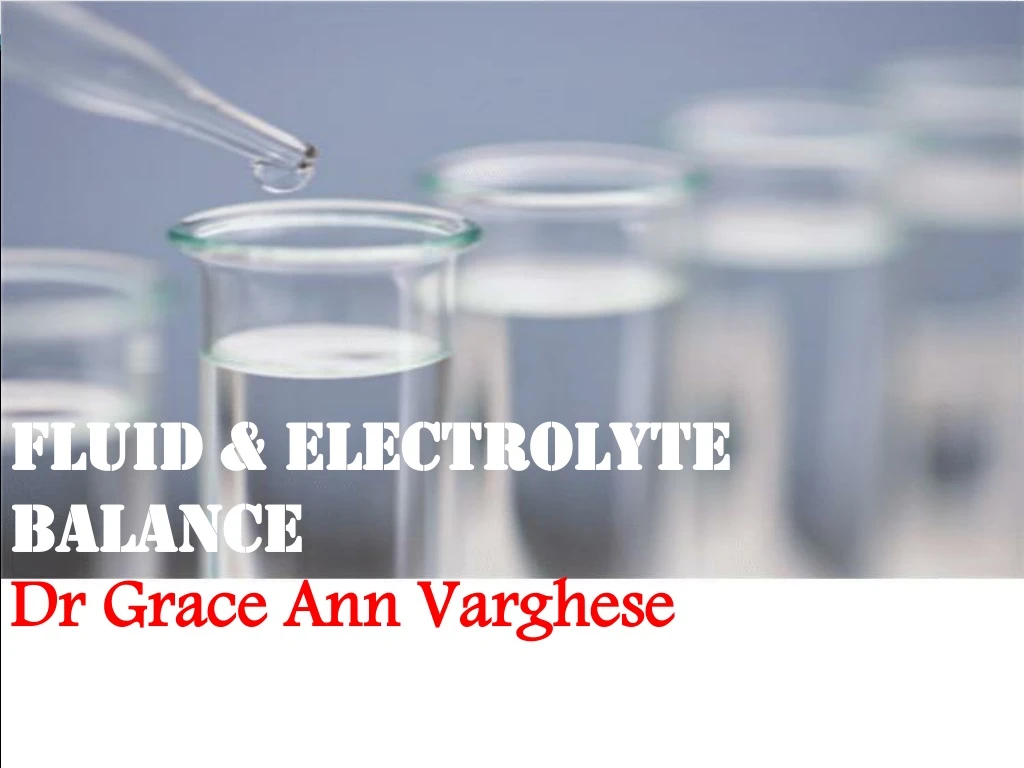 fluid electrolyte balance dr grace ann varghese