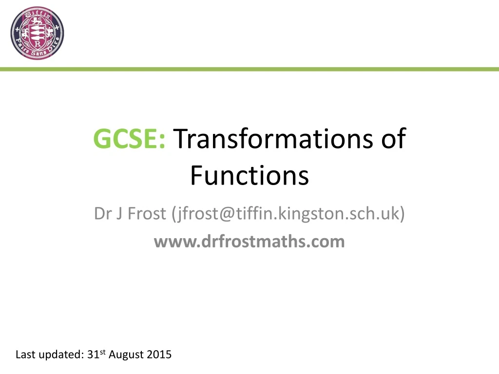 gcse transformations of functions
