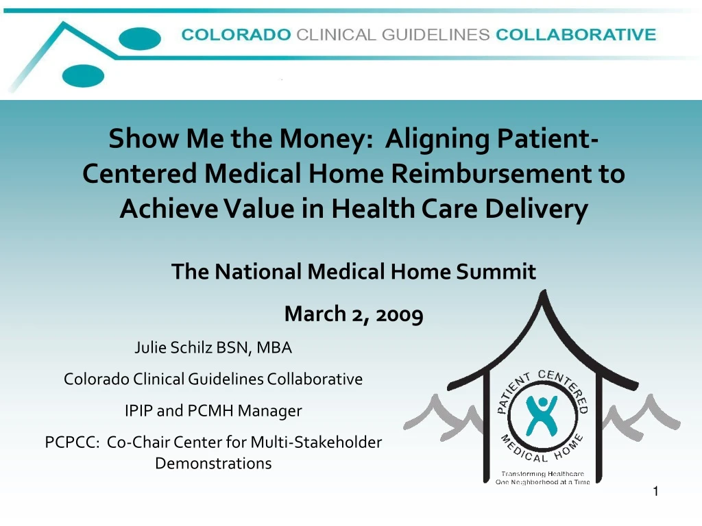 show me the money aligning patient centered