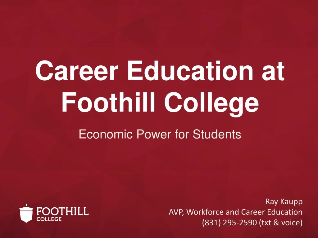 career education at foothill college