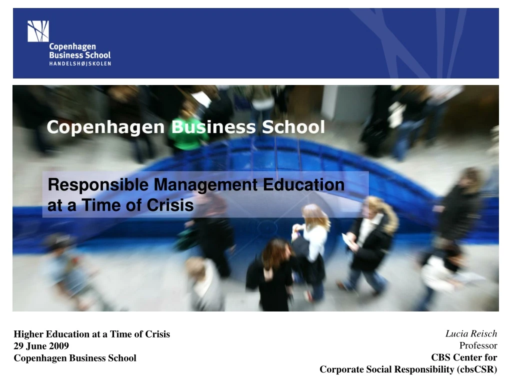 responsible management education at a time