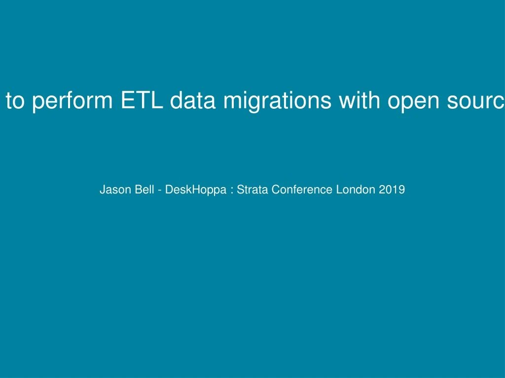 learning how to perform etl data migrations with