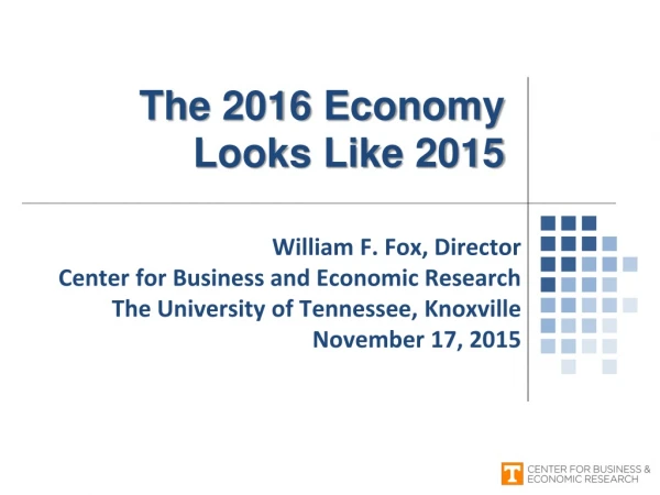 The 2016 Economy Looks Like 2015