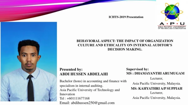 ICHTS-2019 Presentation