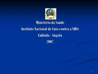 Minist rio da Sa de Instituto Nacional de Luta contra a SIDA Cabinda - Angola 2007