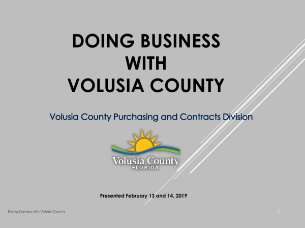 DOING BUSINESS WITH VOLUSIA COUNTY