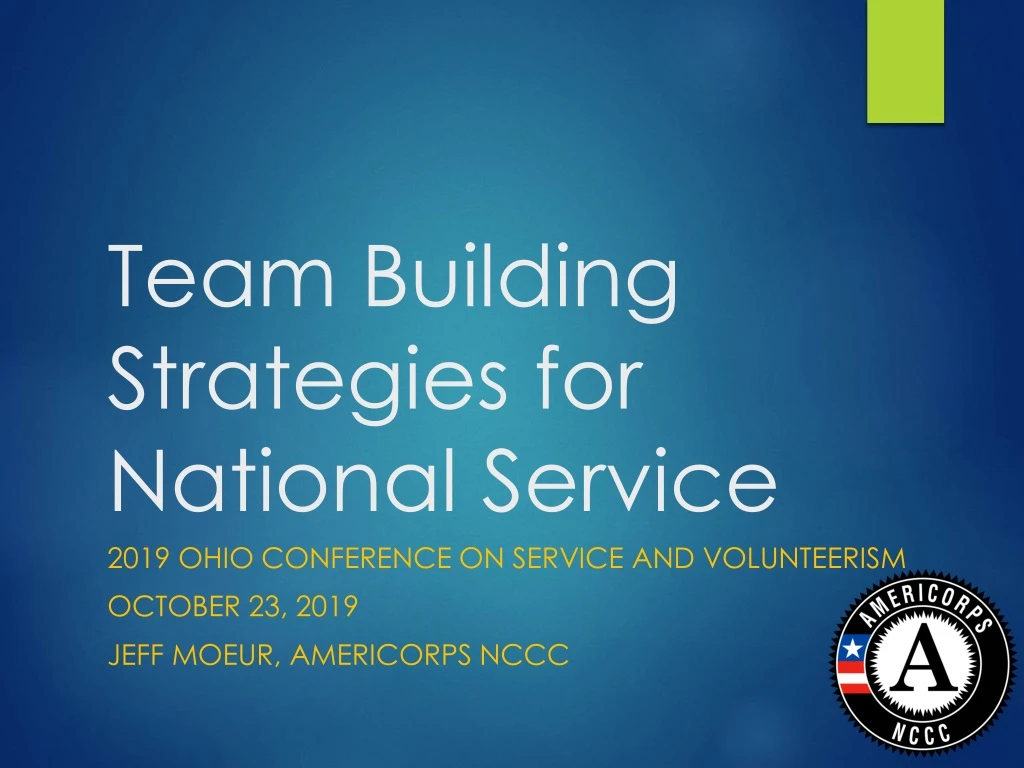 team building strategies for national service