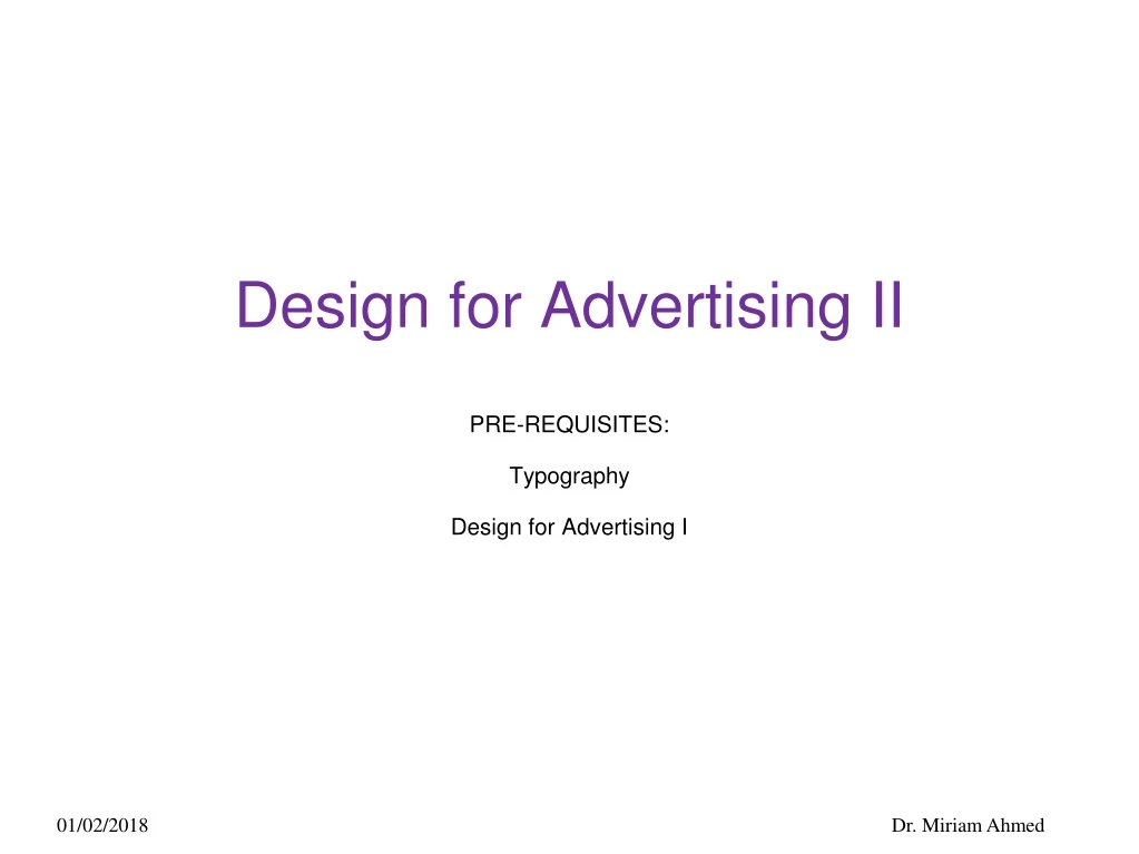 design for advertising ii pre requisites typography design for advertising i