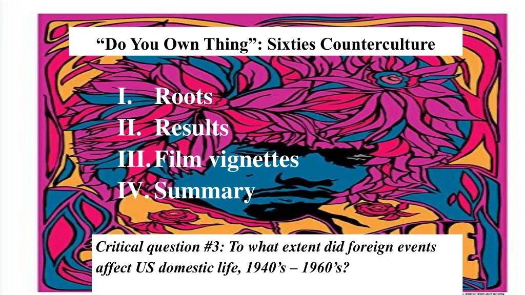 do you own thing sixties counterculture