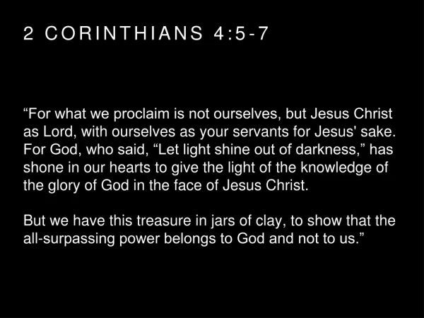 2 Corinthians 4:5-7