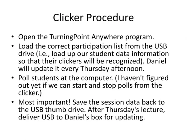 Clicker Procedure